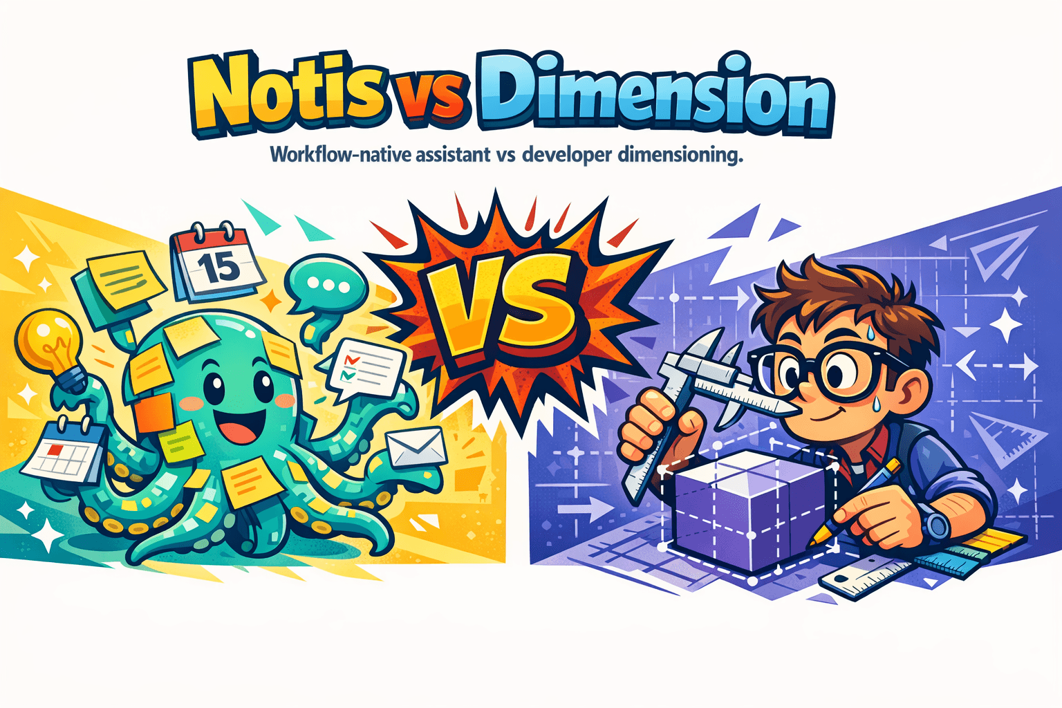 Notis vs Dimension: Voice-to-Notion assistant vs workspace automation coworker
