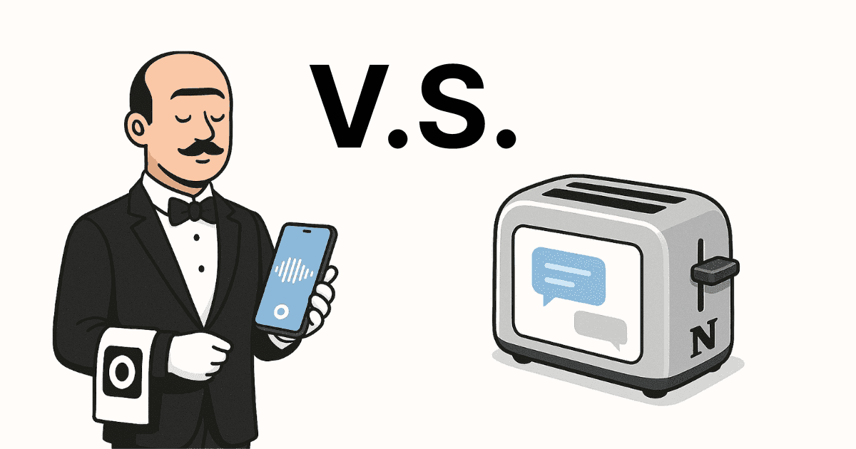Notis vs Notion AI: Why a Butler Beats a Toaster for Your Productivity