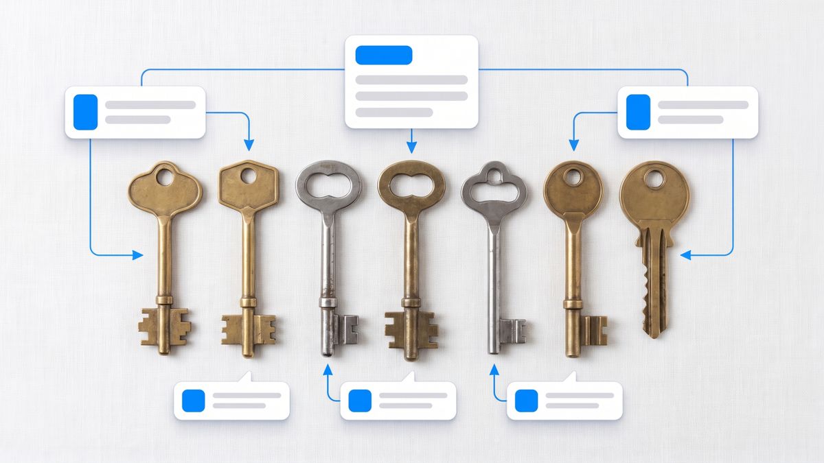 Seven differently shaped keys laid out in a row, arguing that these planners solve different problems rather than being interchangeable substitutes