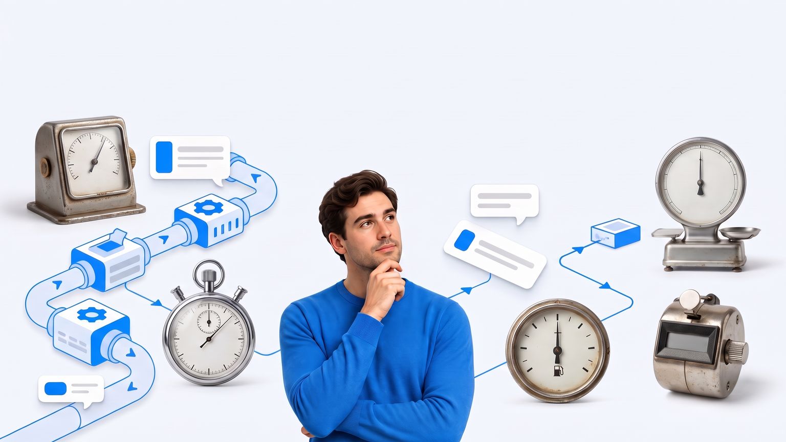 A single spoken sentence branching into six different billing meters, showing that the words you say are the same but what each voice tool charges you against is not
