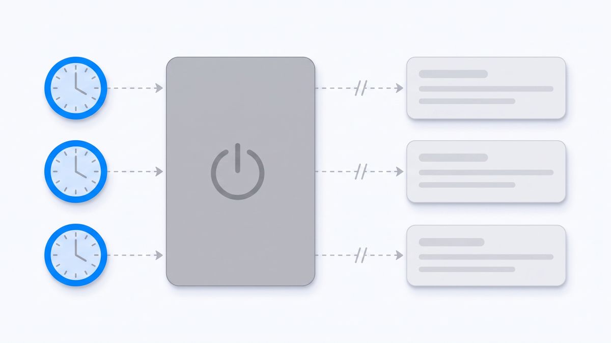 Un schéma d’exécutions planifiées qui n’aboutissent pas parce que le processus qui les déclenche est éteint : les automatisations auto-hébergées sautent en silence quand la machine dort