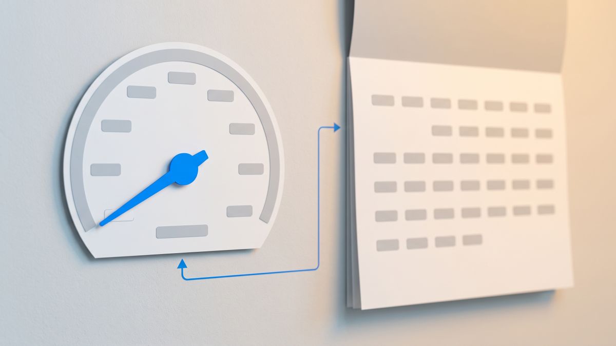A power meter dropping to empty mid-month while a wall calendar still shows a week remaining, illustrating AI credits pausing before the billing cycle ends