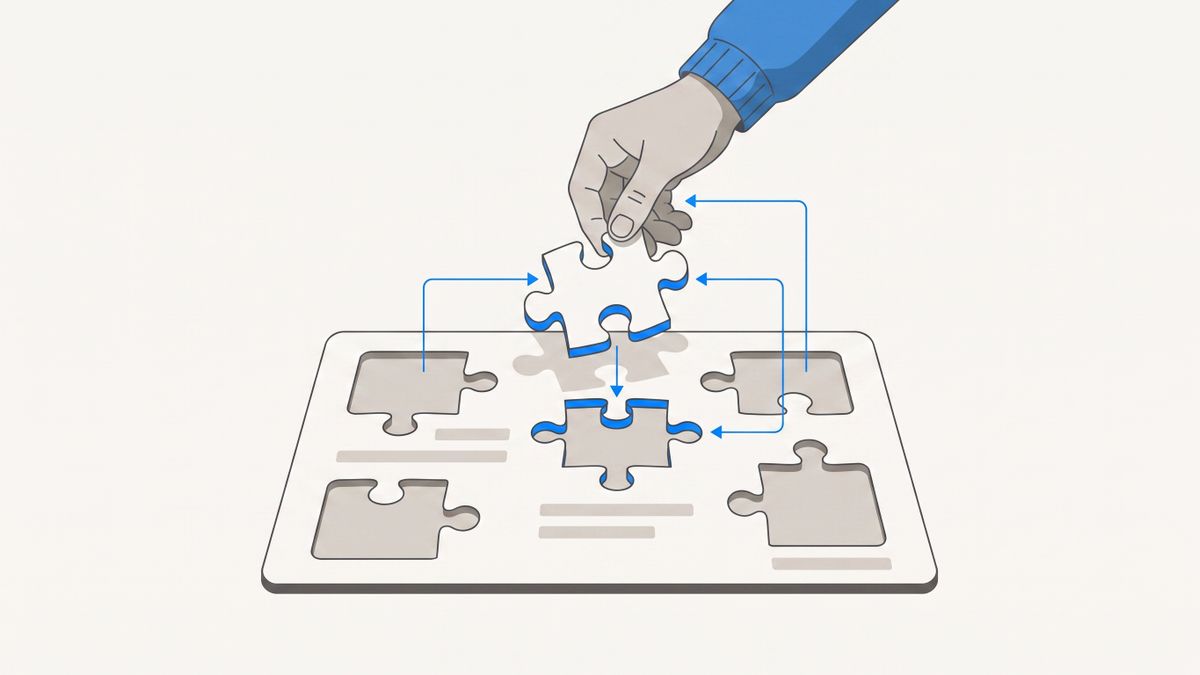 A hand placing a puzzle piece shaped like a specific complaint into the one slot that fits it, illustrating that the right replacement depends on which limitation pushed you out