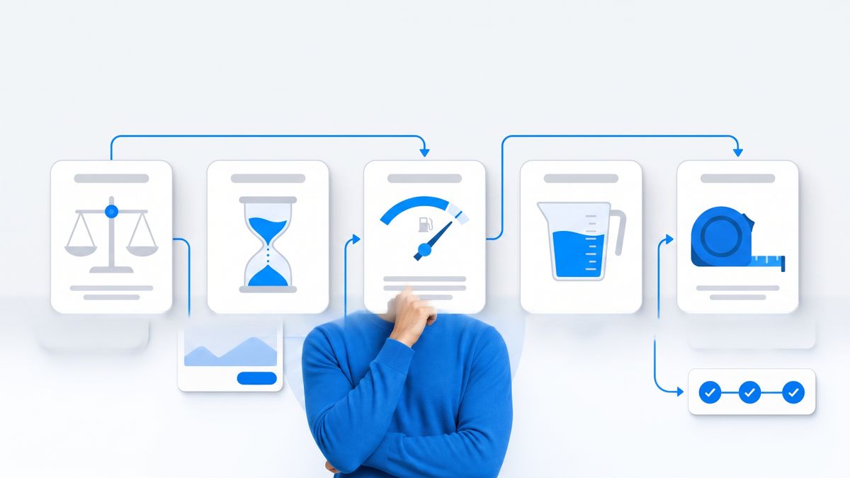 Several different measuring instruments side by side, showing that seats, credits, daily budgets and metered spend are not the same unit of billing