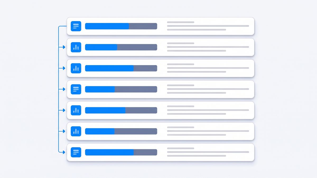 Flat vector comparison chart lining up seven rounded tool cards against different billing meters and bar lengths